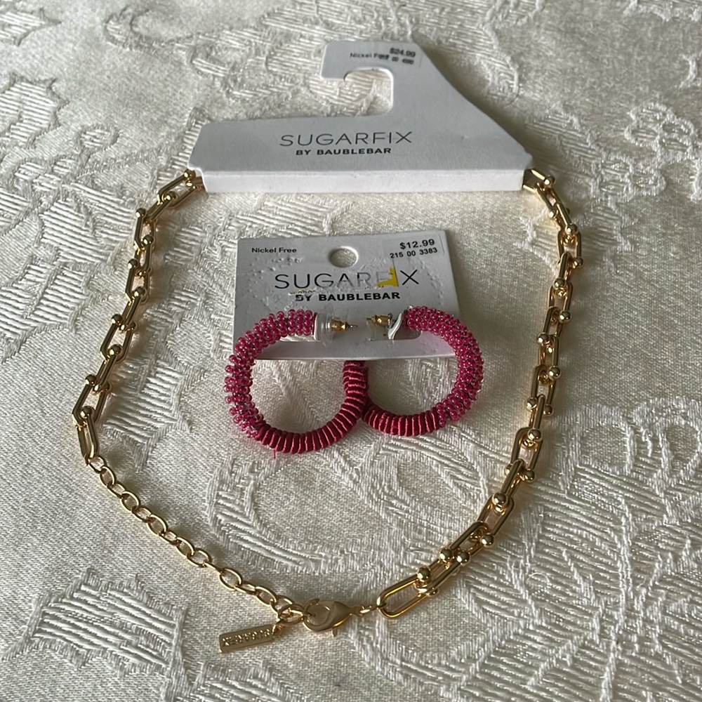 New On Cards Sugarfix Baublebar Beaded Pierced Earrings & Necklace